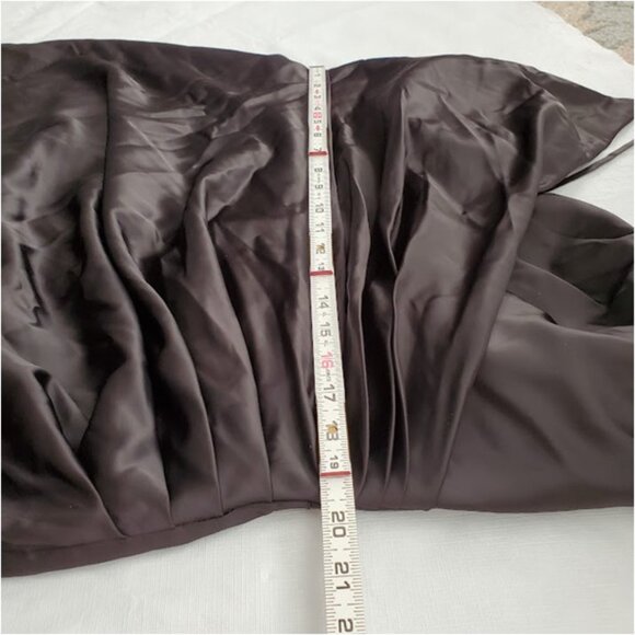 Galina Signature Black Satin Spaghetti Strap Mermaid Dress Gown Sz 18 Glam Goth - Picture 14 of 16